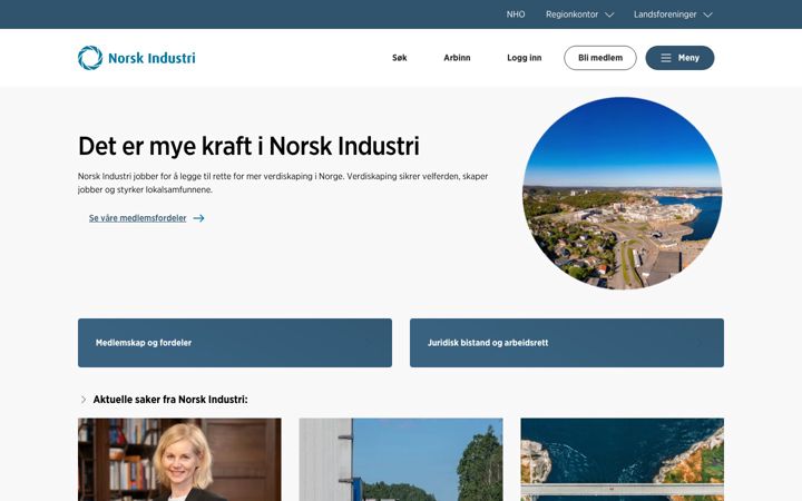 Screenshot di norskindustri.no
