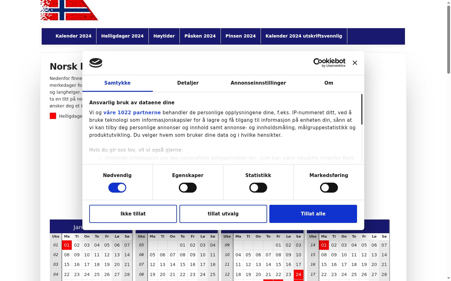 Screenshot of the consent banner shown before any interaction