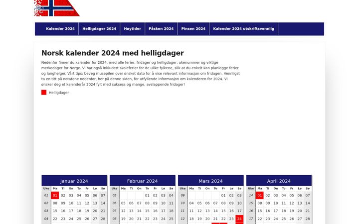 Screenshot του norskkalender2018.no