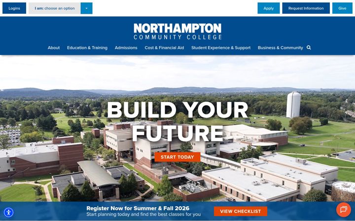 Screenshot of northampton.edu