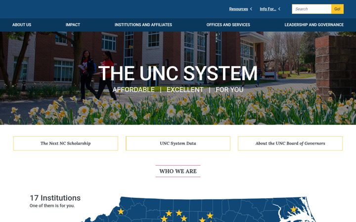 Screenshot of northcarolina.edu