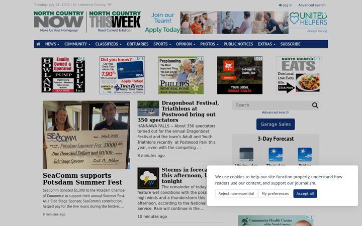 Screenshot of northcountrynow.com