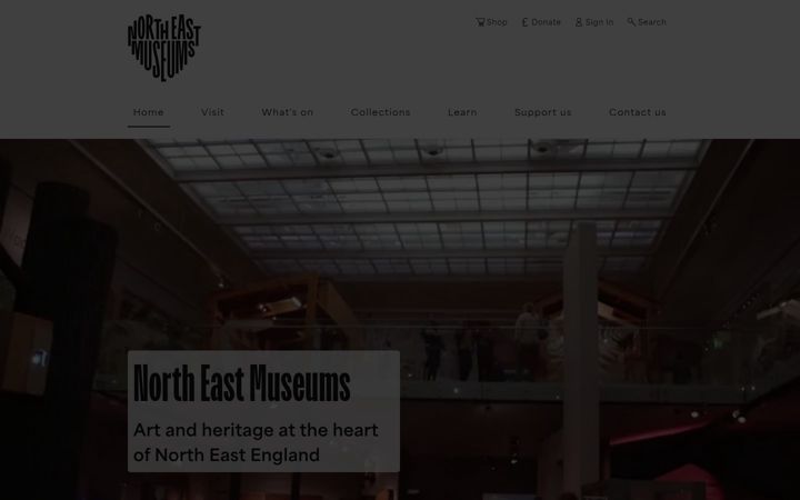 Screenshot of northeastmuseums.org.uk