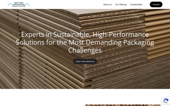 Screenshot von northerncorrugatedcases.co.uk