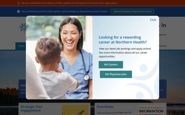Screenshot of northernhealth.ca