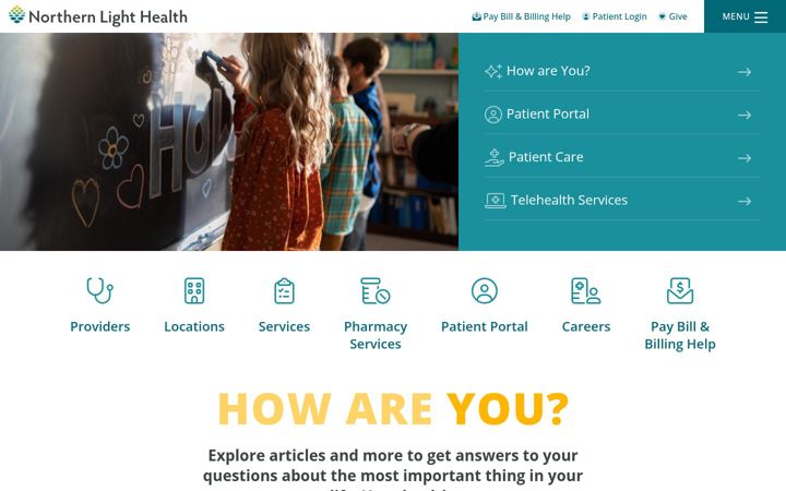 Screenshot of northernlighthealth.org