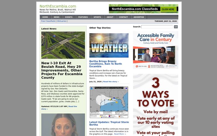 Screenshot of northescambia.com