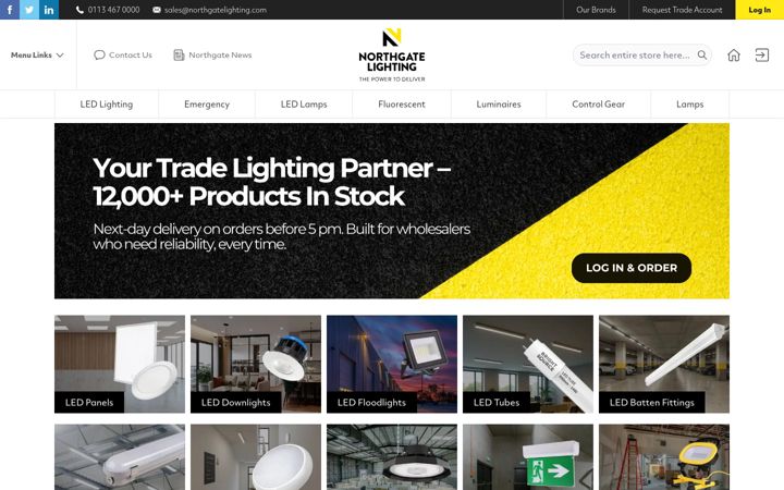 Screenshot of northgatelighting.co.uk