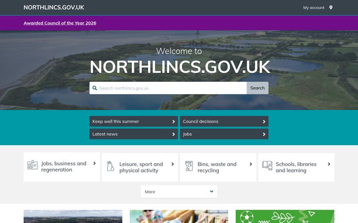 Screenshot of northlincs.gov.uk