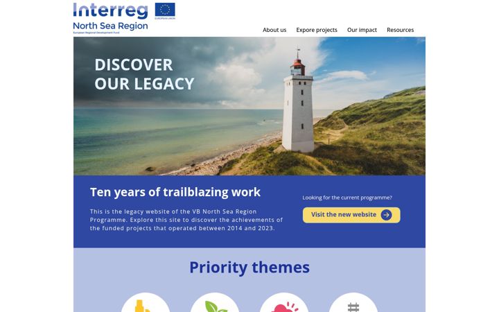 Screenshot of northsearegion.eu