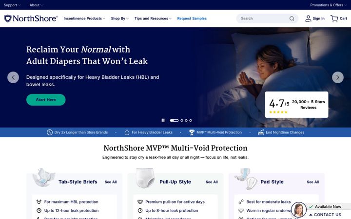 Screenshot of northshorecare.com