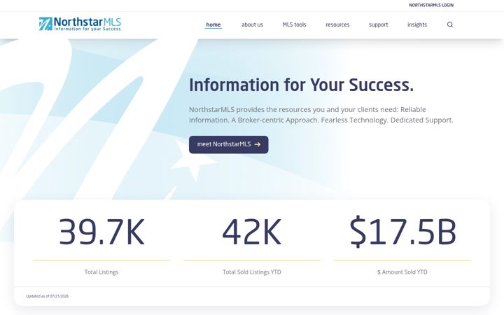 Screenshot of northstarmls.com