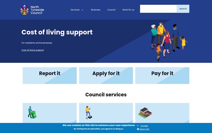 Screenshot of northtyneside.gov.uk
