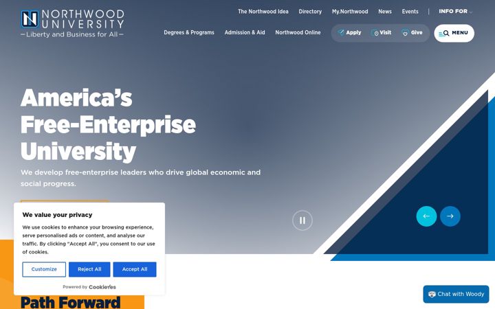 Screenshot von northwood.edu