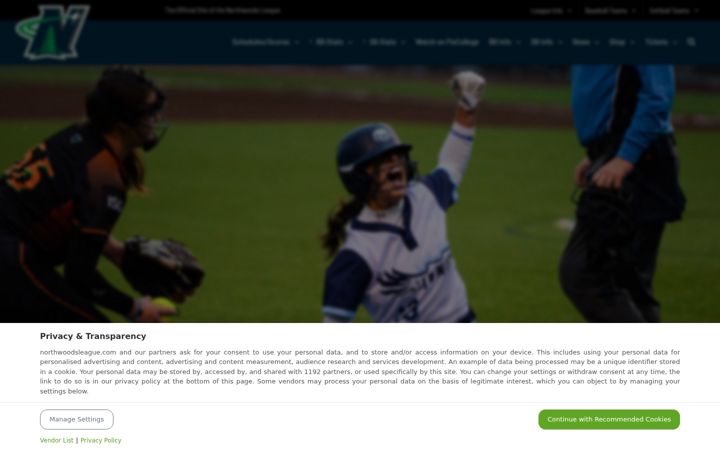 Screenshot of northwoodsleague.com