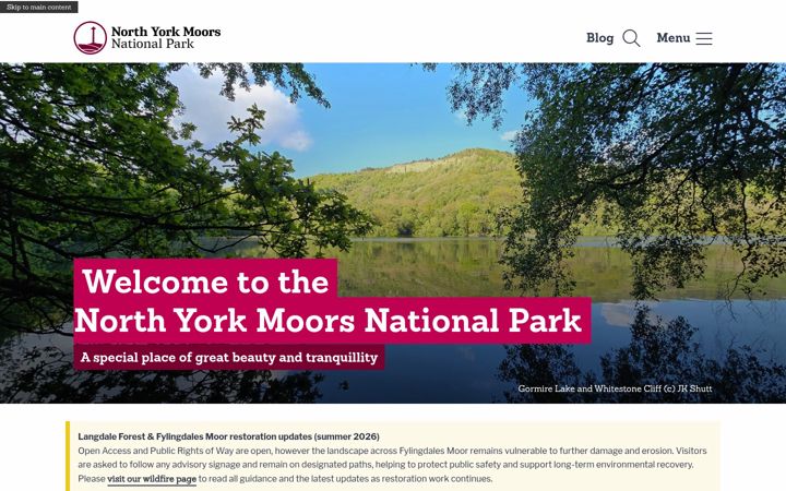 Screenshot of northyorkmoors.org.uk