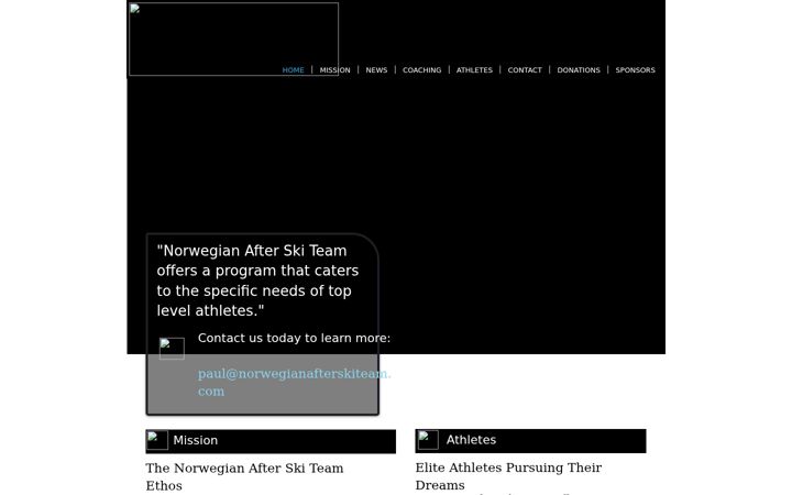 Screenshot of norwegianafterskiteam.com