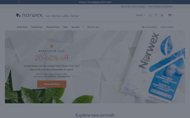 Screenshot of norwex.com
