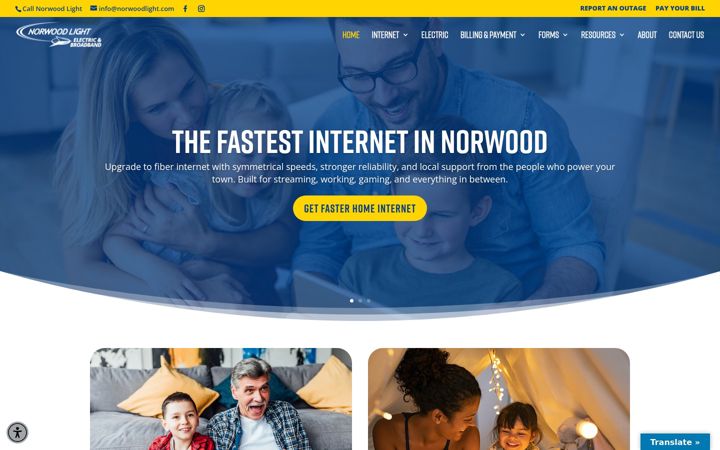 Screenshot of norwoodlight.com