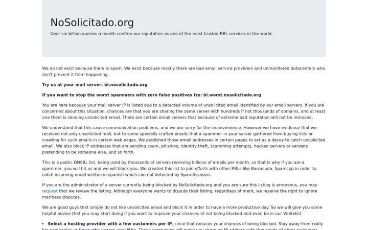 Screenshot of nosolicitado.org