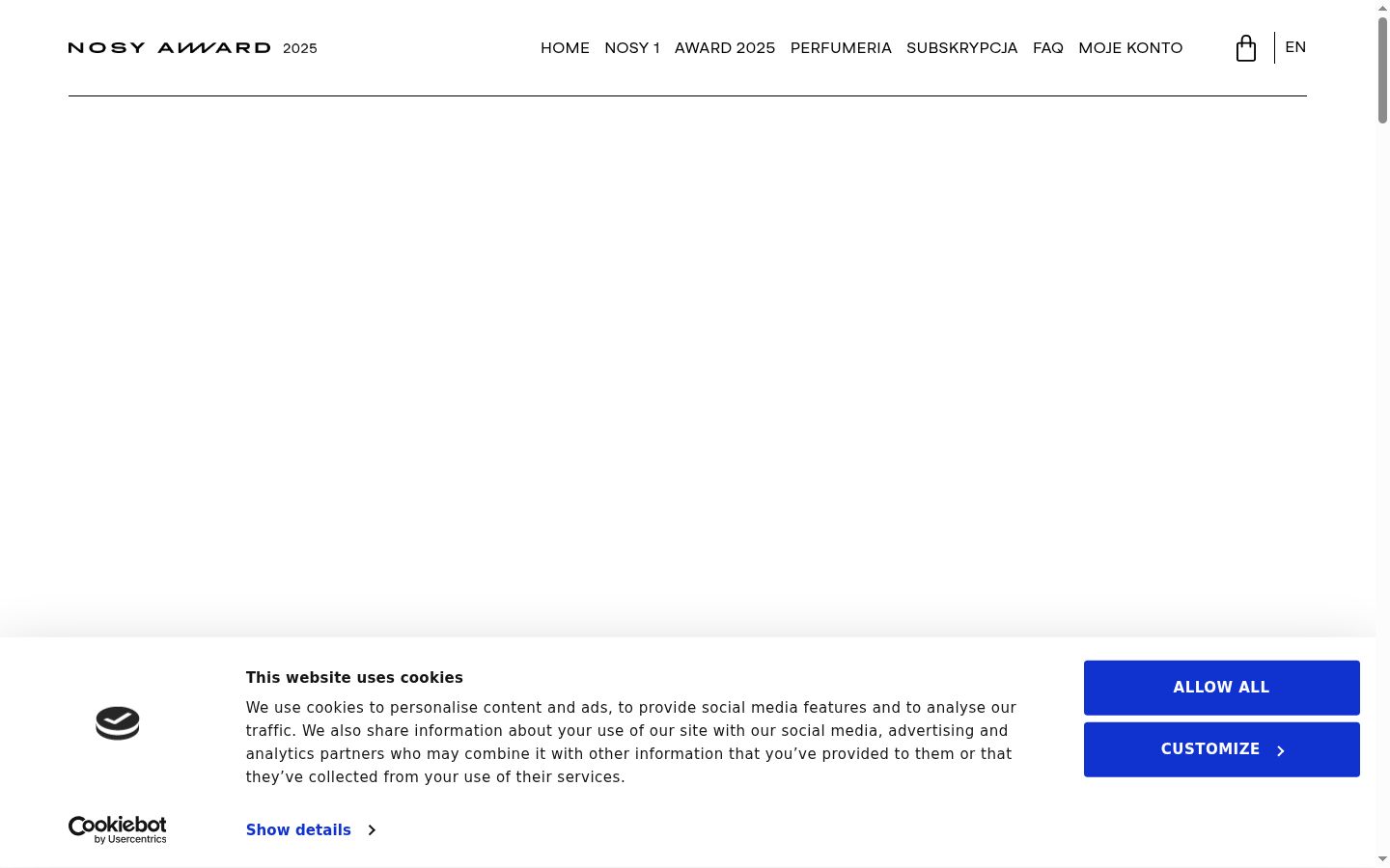 Screenshot del banner di consenso mostrato prima di qualsiasi interazione