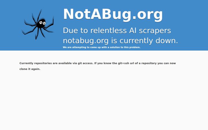 Screenshot ta' notabug.org
