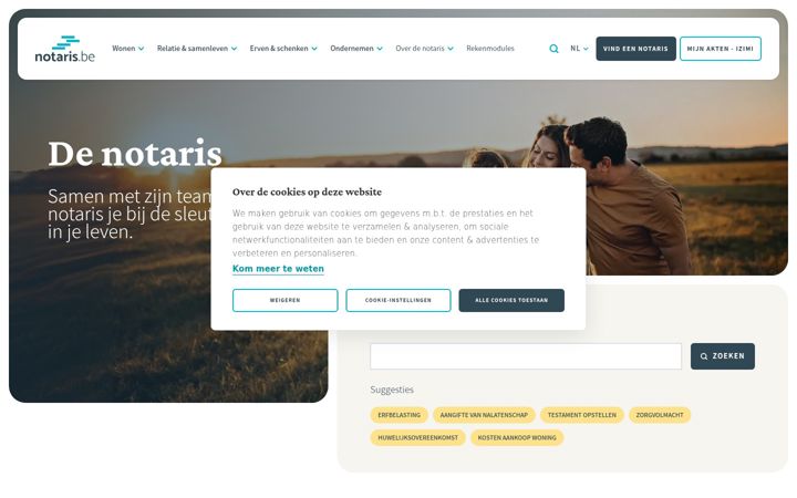 Screenshot of notaire.be