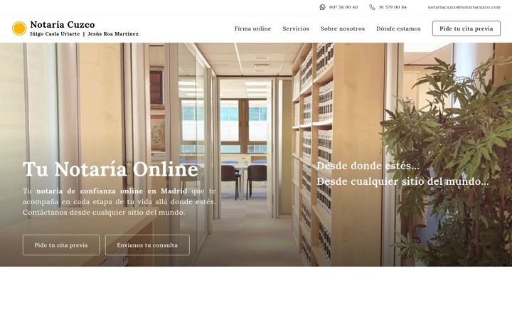 Screenshot of notariacuzco.com