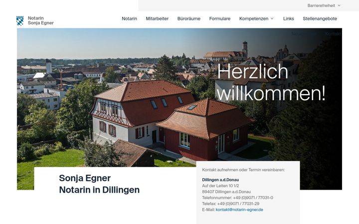 Screenshot of notarin-egner.de