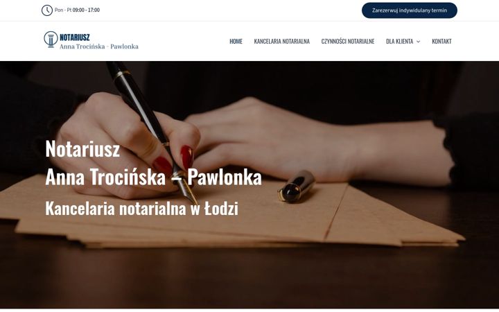 Képernyőkép: notariuszlodzkie.pl