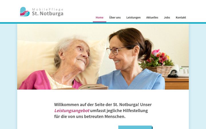 Screenshot van notburgapflege.at