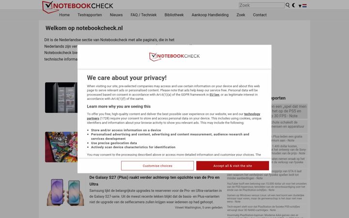 Screenshot of notebookcheck.nl