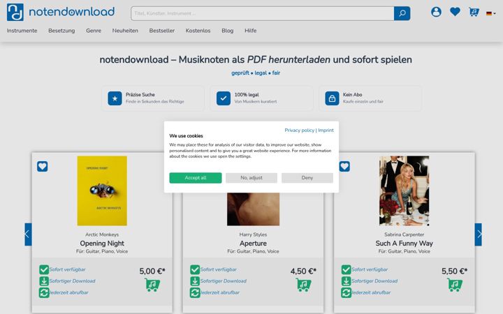 Screenshot of notendownload.com