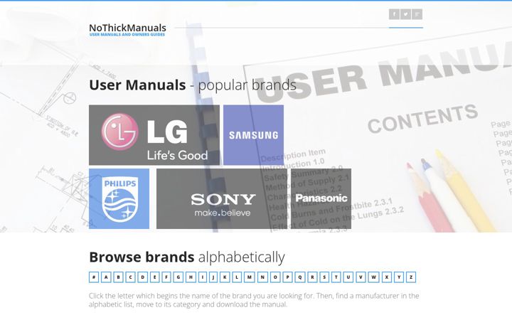 Screenshot of nothickmanuals.info