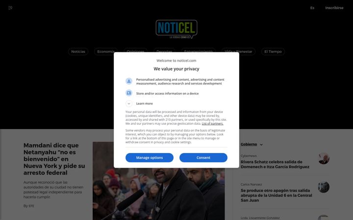 Screenshot of noticel.com