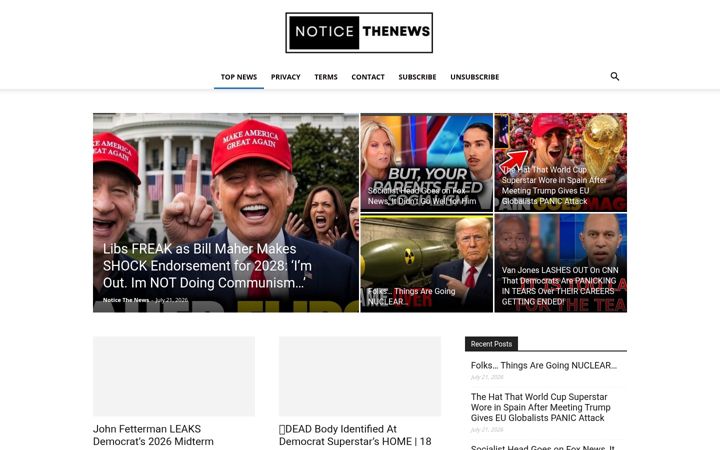 Screenshot of noticethenews.com