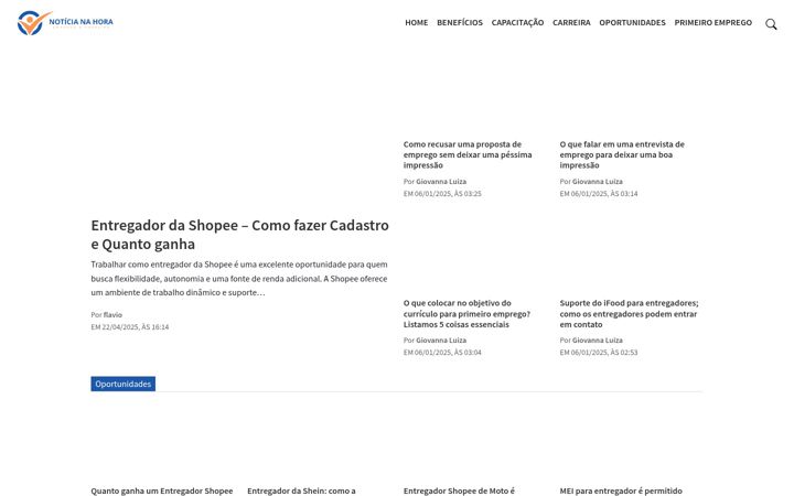 Screenshot of noticianahora.com.br