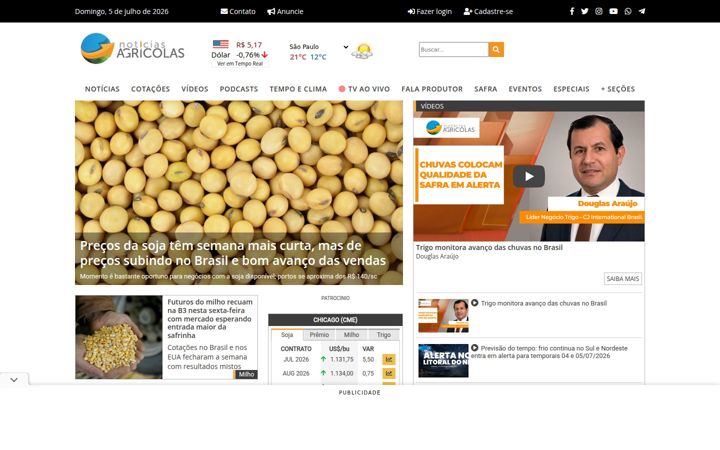 Screenshot von noticiasagricolas.com.br