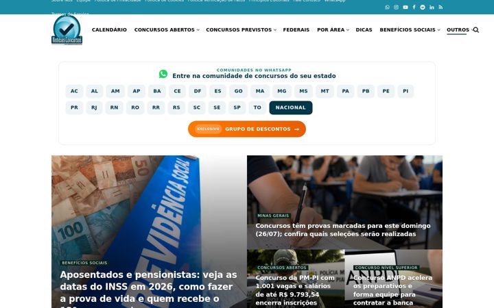 Skärmbild av noticiasconcursos.com.br