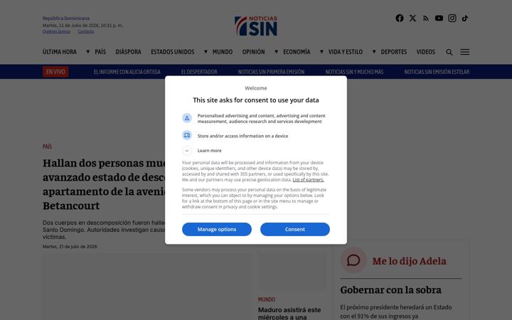Screenshot of noticiassin.com