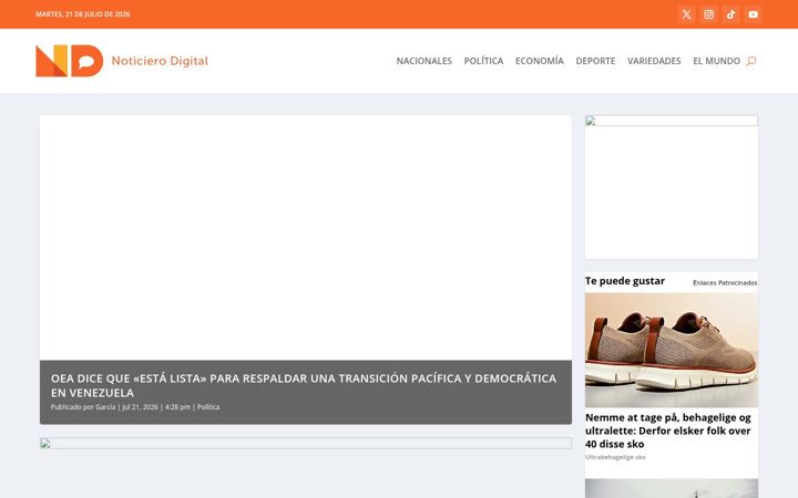 Screenshot of noticierodigital.com