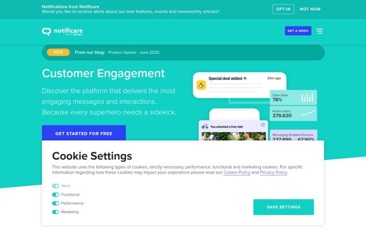 Screenshot of notifica.re