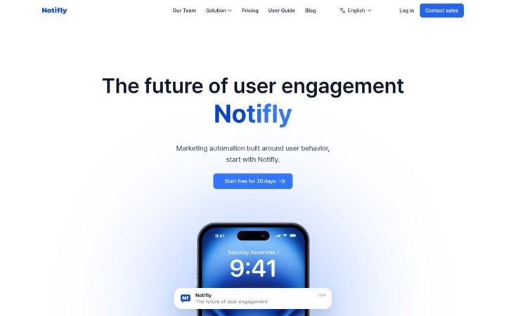 Screenshot of notifly.tech