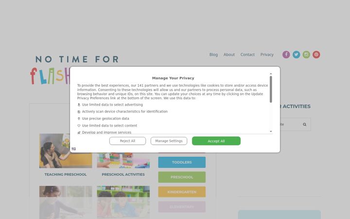 Captura de pantalla de notimeforflashcards.com