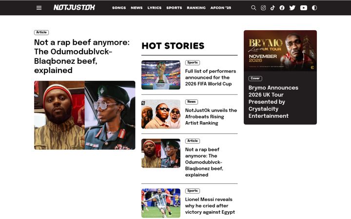 Screenshot of notjustok.com