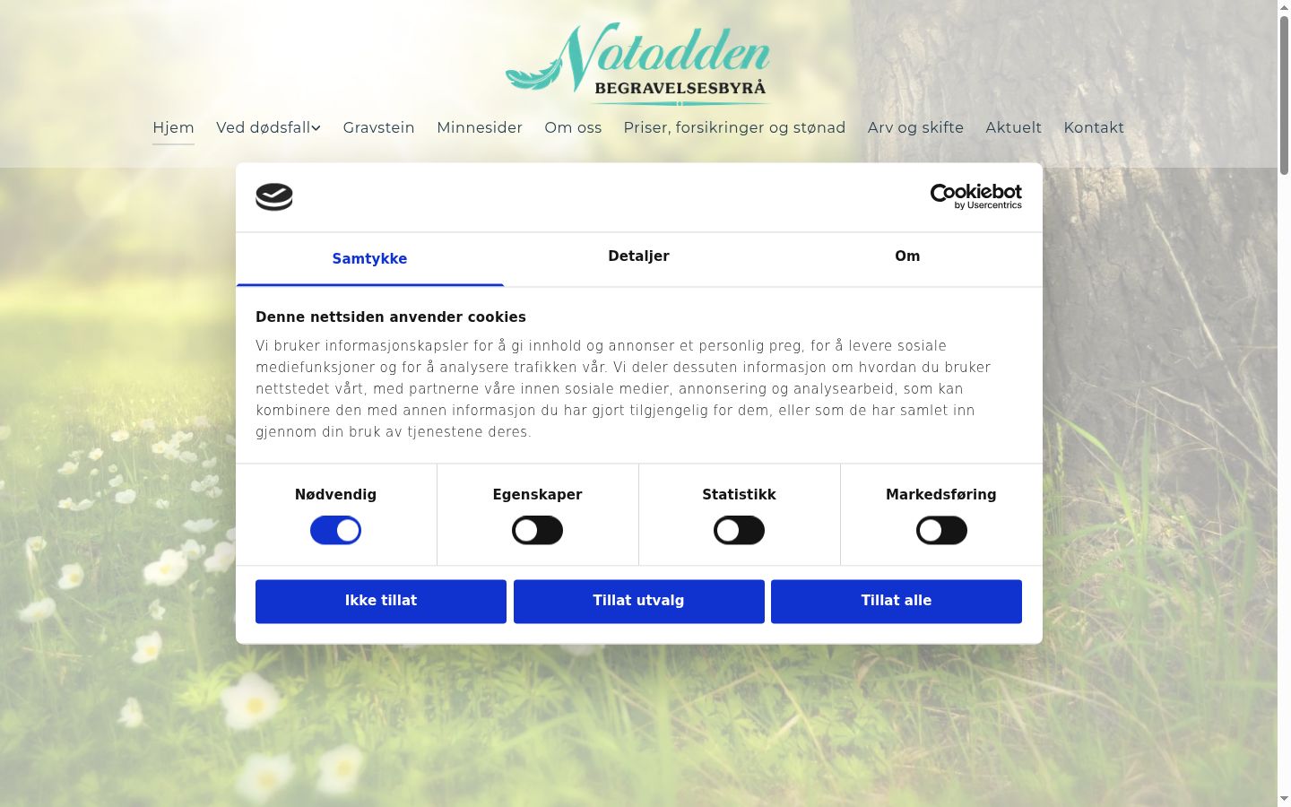 Screenshot del banner di consenso mostrato prima di qualsiasi interazione