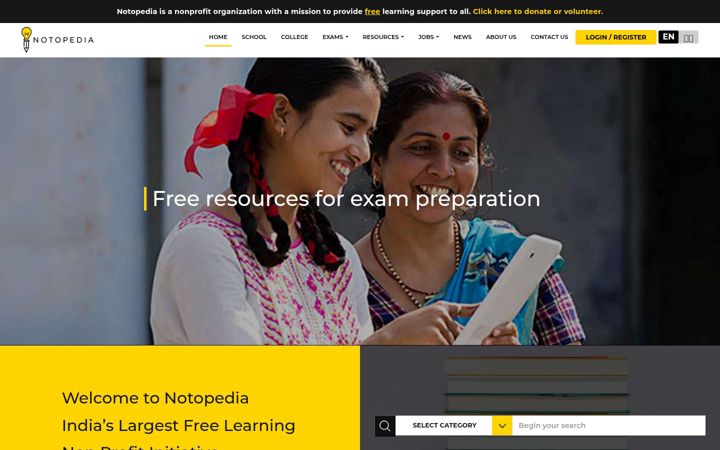 Screenshot of notopedia.com