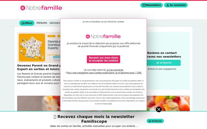 Ekraanipilt saidist notrefamille.com