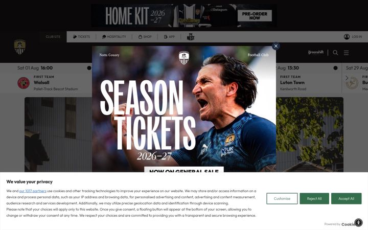 Képernyőkép: nottscountyfc.co.uk