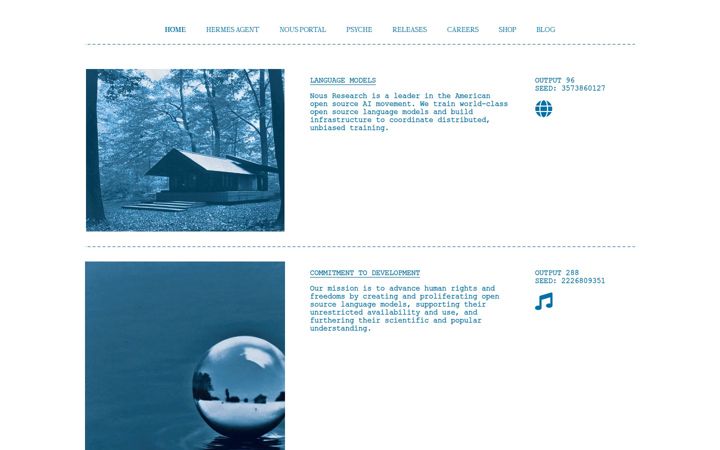 Skjermbilde av nousresearch.com